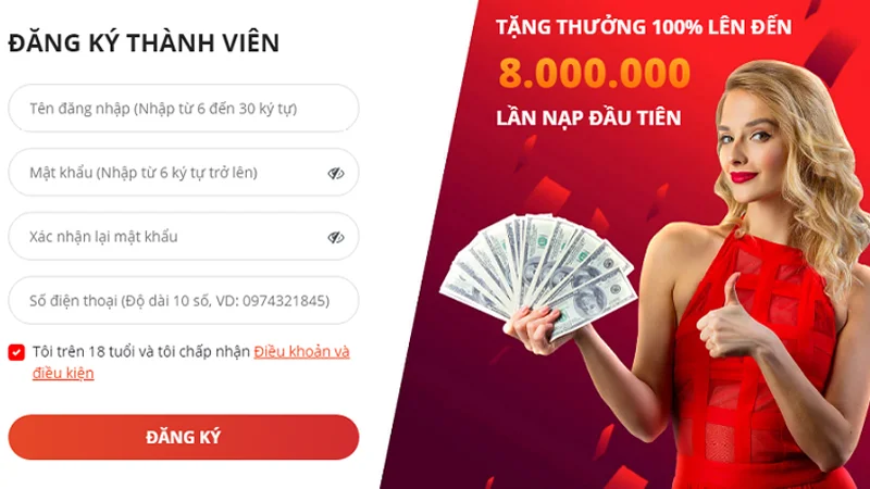 Nhập chính xác tất cả các thông tin theo yêu cầu của nhà cái may88 casino